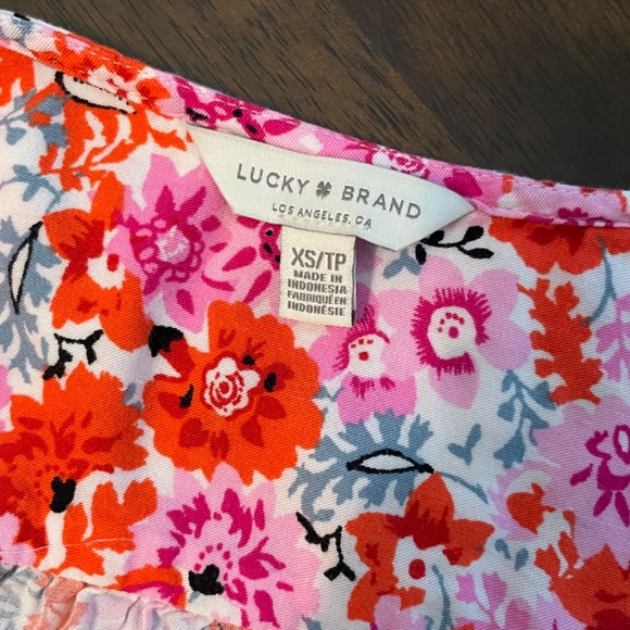 Lucky Brand XS Super soft floral dress with sleeves and POCKETS! - Picture 8 of 8